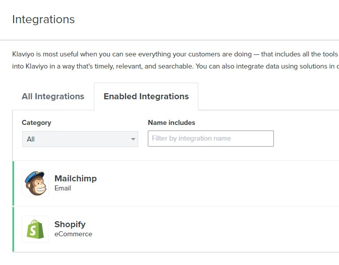 MailChimp Klaviyo API Integration